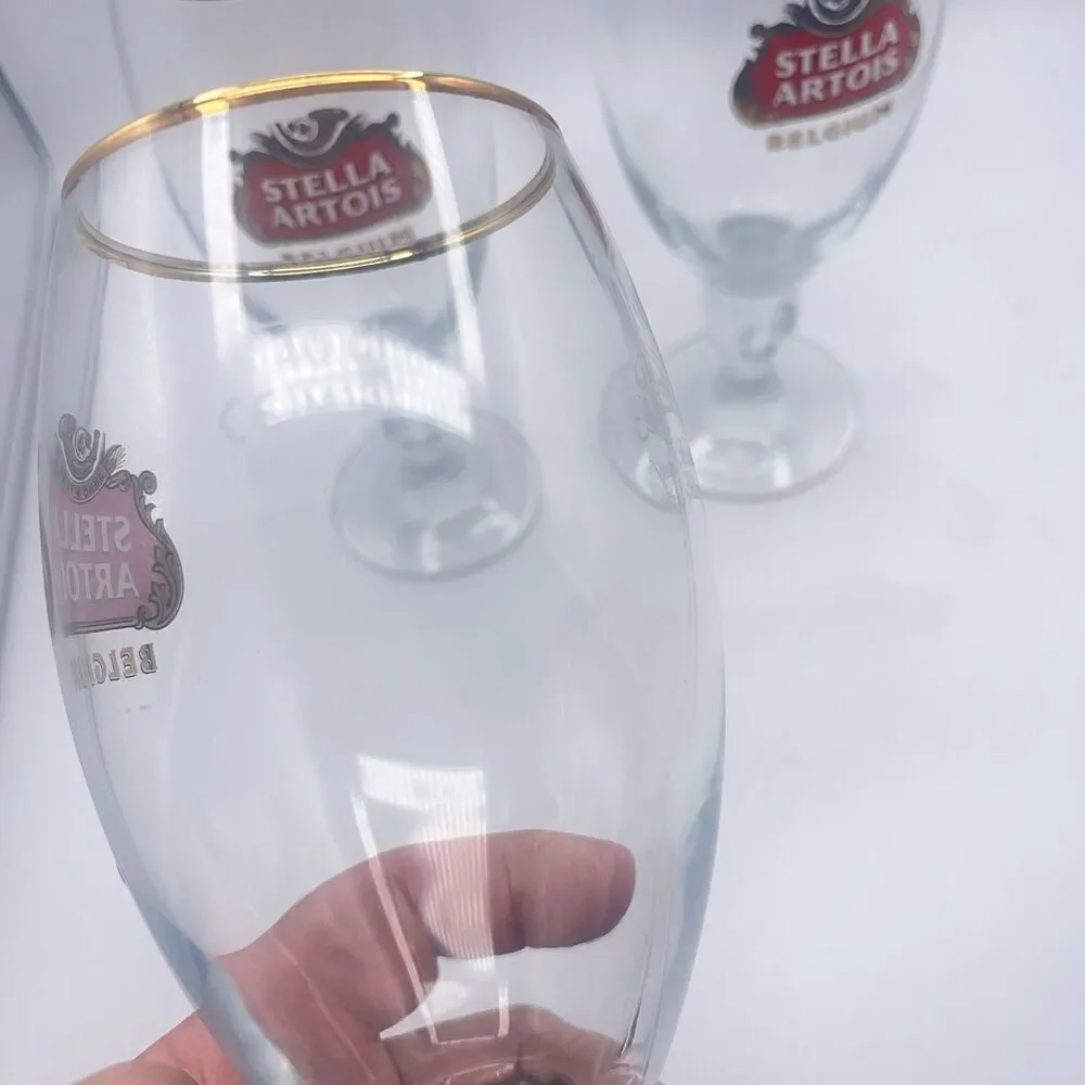 Stella Artois Gold Rimmed Beer Taster Glasses 15 CL M - Set Of 3